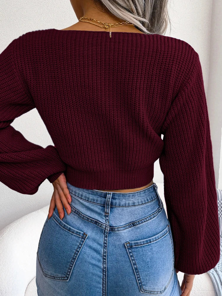 Bow Tie Crop Sweater